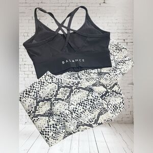 Balance Athletics Kingdom Collection Sports Bra & Snake Print Leggings M